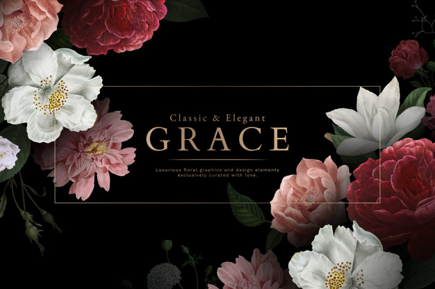 Floral grace rose banner